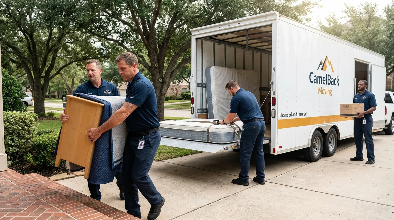 Crew loading residential truck for cross-state move from Wiley Ford, WV
