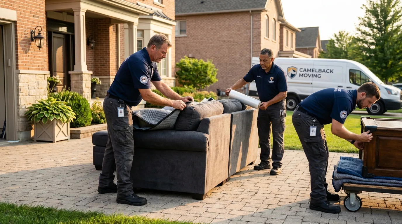Large estate moving crew wrapping furniture in Wiley Ford, WV